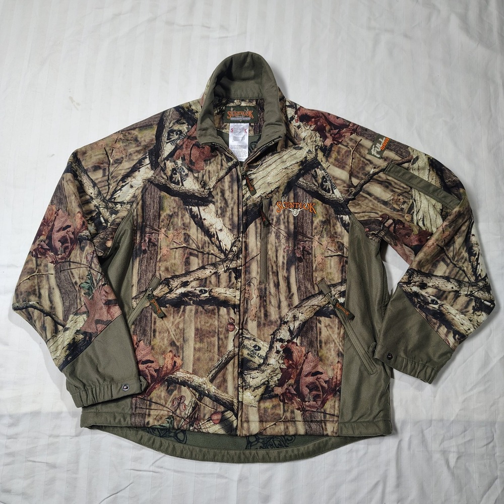 ScentLok Jacket Mens Large Camo Polyester Full Season Mossy Oak Break-Up Hunting